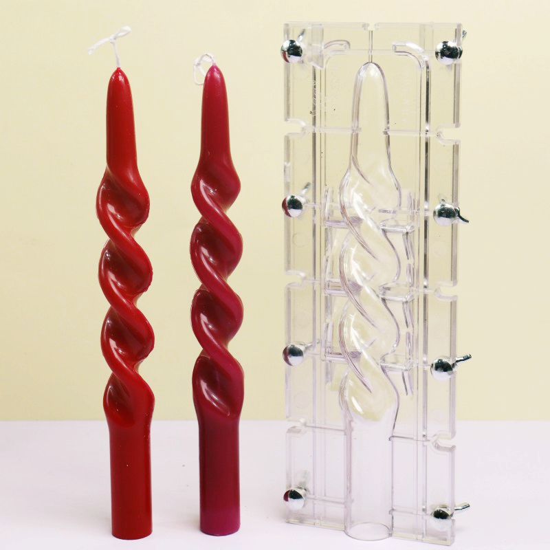 Candle Making Kit - Memutar Garis Kolom Akrilik Cetakan Lilin