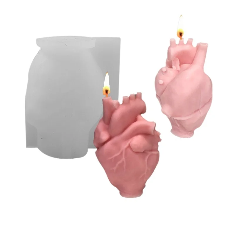 Candle Making Diy Kit - Cetakan Lilin Silikon Bentuk Jantung Manusia